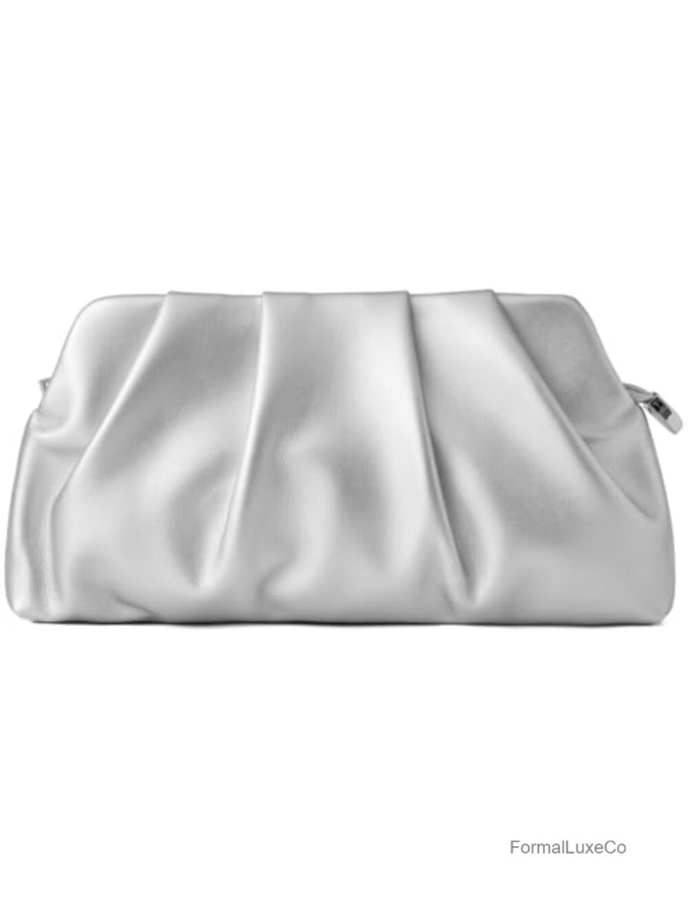Ruched Clutch Purse with Detachable Chain Strap, Evening Bag for Women, Faux